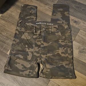 American Eagle Outfitters Green and Brown Jeans